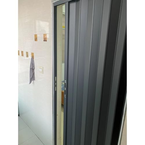 CHZDPP Teleskop-Falttüren Abschließbare Aluminium-Falttür, anpassbare versenkbare Duschtüren für kleine Räume, einfach zu installierende Raumteiler-Tür für mehr Privatsphäre