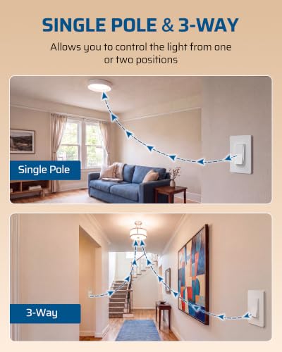 DEWENWILS Dimmer Light Switch, Single Pole/3-Way Slide Dimmer Light Switch - image 4