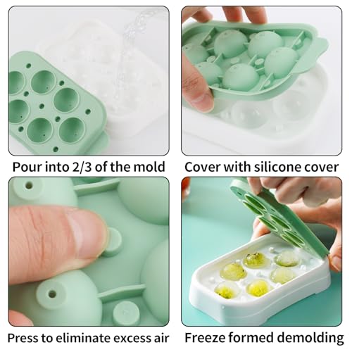 Molde para Esferas de Hielo 3 Piezas con Tapa Verde miniatura 2
