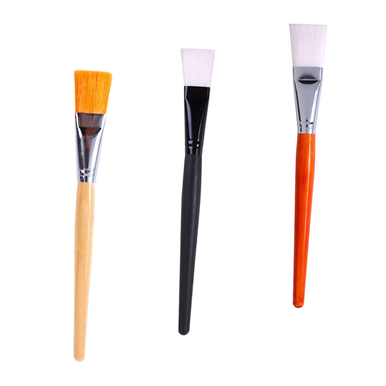 Ipetboom 3Pcs Face Mask Applicator Brush with Handle DIY Mask Tool for Even Comfortable Application for Skin Care and Beauty Enthusiasts Natural