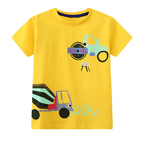 Image of Toddler Boys' Short Sleeve Tees Cotton Casual Graphic Crewneck Summer Top Clothes T-Shirts
