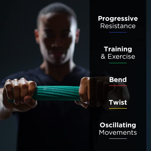 Theraband Flexbar, Tennis Elbow Therapy Bar, Relieve Tendonitis Pain & Improve Grip Strength, Resistance Bar For Golfers Elbow & Tendinitis, Green, Medium, Intermediate #TOP2
