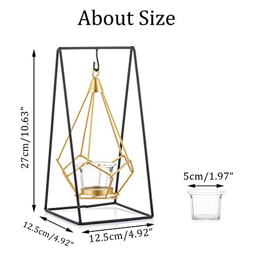 Sziqiqi Geometric Tea Light Candle Holder With Votive Glass And Display Stand, For Candle Flower Greenery Air Plant Tabletop Decor Holiday Centerpiece, Swing Set Design #TOP4