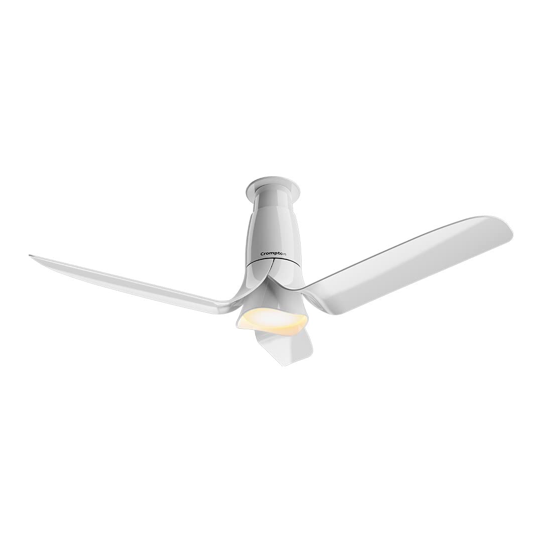 Crompton SilentPro Blossom 1200 mm Smart iOT Enabled Ceiling Fan | ActivBLDC Technology | Design Award - reddot Winner 2022 | 2X Silent | Remote control | 5 Years Warranty, (Glossy White)