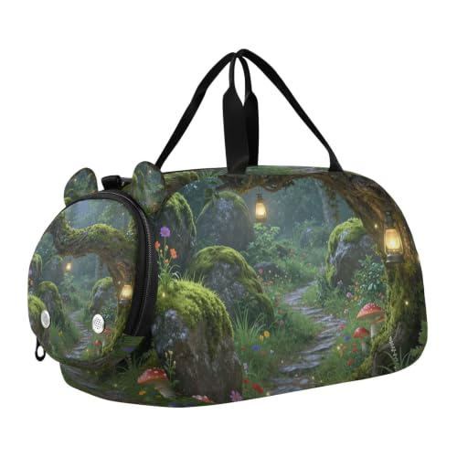 Bolsa de lona 3D espaciosa con zapatero integrado para viajes y deporte
