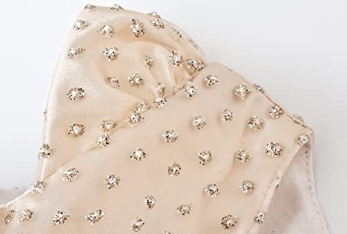 Lilax Baby Girls Glitter Tulle Dress, Sparkle Polka Dots Princess Gown with Matching Headband and Shoes4