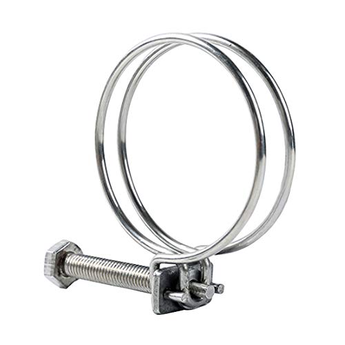 Xiedeai Schlauch Klemme Werkzeug - 5 PCS Edelstahl 304 Verdickte Schlauchschelle Rohrkarte Kabel Doppeldraht Schlauchschellen Wasser Rohrschelle 19-22mm*2 Cover