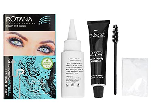 ROTANA Professional Health and Beauty Perfect Lasting Natural Eyelash & Eyebrow Dye Kit- Colour for Eyebrow Care ( Brown)