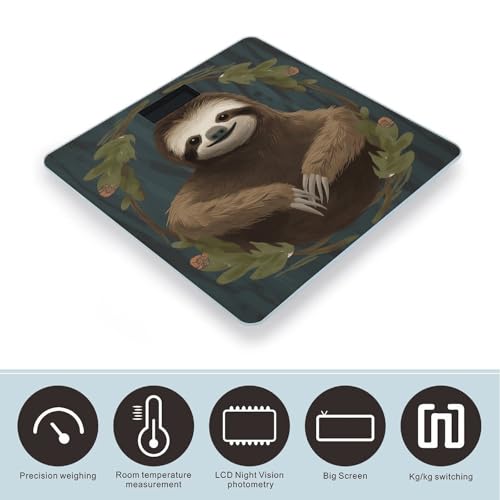 Báscula digital de baño con vidrio templado y pantalla LCD miniatura 3