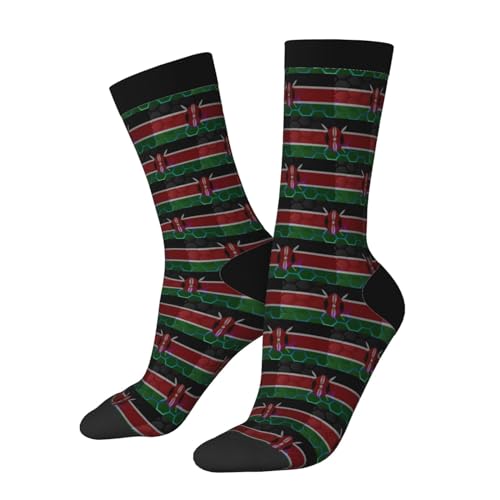 Calcetines Para Hombre Bandera De Kenia Suaves Calcetines De Trabajo Transpirables Calcetín Deportivos Para Running Futbol Fitness 40Cm