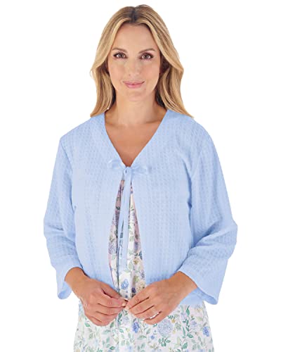 Slenderella Waffle Ribbon Bed Jacket BJ3303 Blue XL