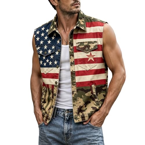 Gilet sans manches aux couleurs de la fête nationale pour style patriotique décontracté