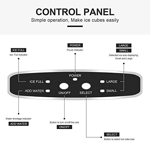 Eiswürfelmaschine/12kg Eiswürfel/6-13Minuten Produktionszeit/Leise/Runder Eiswürfel/Infrarotsensor/Einfache Bedienung Ice Maker (MEHRWEG) – Bild 7