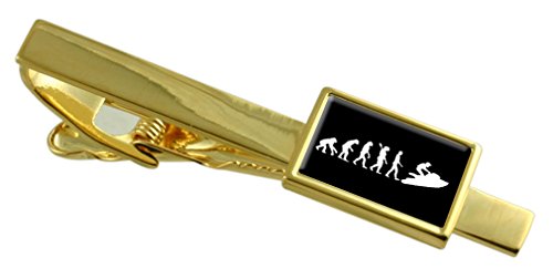 Clip corbata Evolución Ape Man Jet Ski tono oro caja grabada
