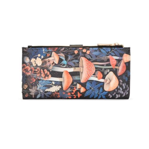 Image of Book Mushroom Womens Wallet RFID Blocking, Bifold Compact Clutch Wallet