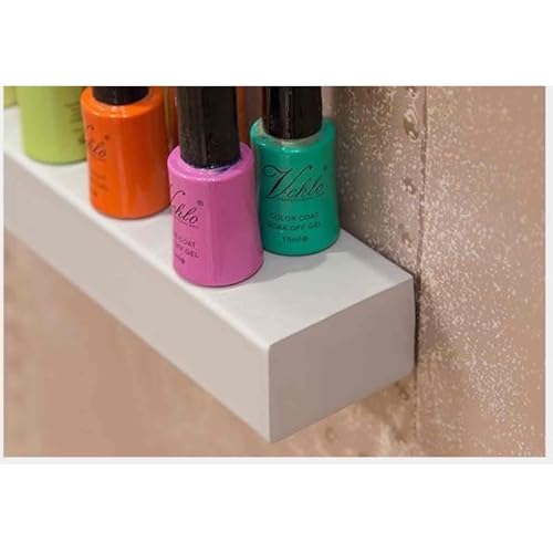 Estante de pared para esmalte de uñas, estante de almacenamiento de cosméticos en forma de U, tablero de fibra de alta densidad, ideal para salones de uñas y tiendas de belleza, 2 piezas