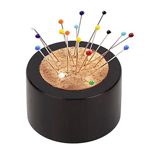 Gsycle Wooden Sewing Pincushion, Japanese Style Pastoral Color Pin Cushion Sewing Needle Storage Holder for Household Craftsmen (Sandalwood Needle Prick)
