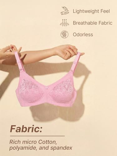 Image of INKURV Full Coverage Net Bra for Women Cotton| Comfortable Minimizer Bra for Heavy Breast Bra for Big Busts| Sag Lift Support Bra