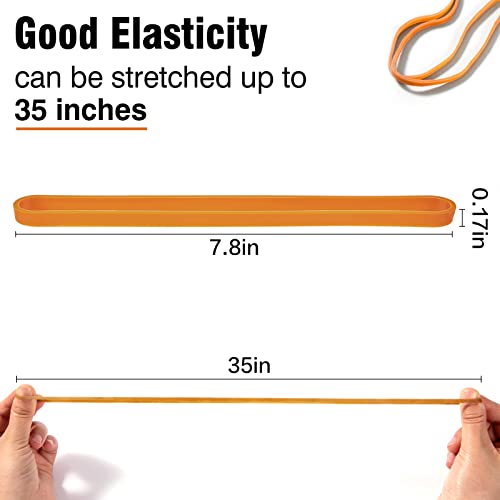Image of 60Pcs 7.5 inchL x 0.16 inchW Large Thick Rubber Bands, Office Supplies | Multi-Function, Super Size, Heavy Duty, Latex Rubber Elastic Band, Tie-Up Garbage Bag, Notebook File Packing Moving