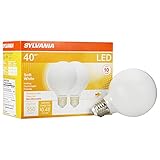 SYLVANIA G25 LED Light Bulb, 40W Equivalent Efficient 4W, 10 Year, Non-Dimmable, 350 Lumens, 2700K, Soft White - 2 Pack (40214)