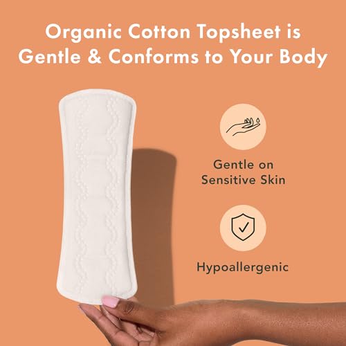 Image of Rael Panty Liners for Women, Organic Cotton Cover (Extra Long, 60 Count) | Daily Extra Long Pantiliners, Sanitary Liner, Light Absorbency, Unscented, Chlorine Free, Thin, Period Essentials