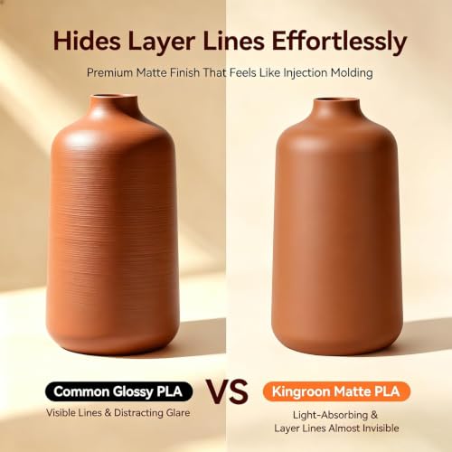 Image of Kingroon Matte PLA Filament 1.75mm 3D Printer Filament Matte Filament 1kg Dimensional Accuracy + /- 0.02 mm (Matte Night Brown)