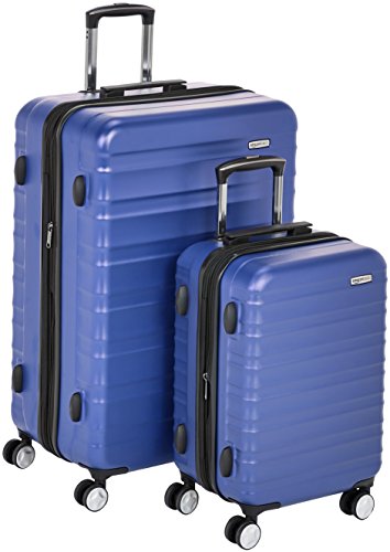 Amazon Basics - Maleta rígida «Hardside» de alta calidad, con ruedas giratorias y cerradura TSA incorporada - Juego de 2 unidades (55 cm, 78 cm), Azul