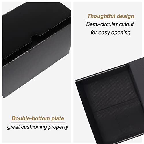Image of ZBEIVAN 8x6x4 Black Small Shipping Boxes, 20 Packs Corrugated Cardboard Mailer Boxes for Packaging Small Business Mailing Gifts Wrap Boxes with Lids