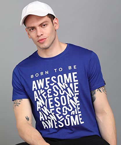 Image of Urbano Fashion Men's Graphic Printed Round Neck Half Sleeve Slim Fit Cotton T-Shirt