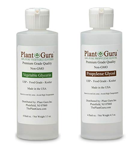 Vegetable Glycerin and Propylene Glycol 4 oz. Each Food Grade USP Kosher 99.9% Pure Vegetable Glycerin and Propylene Glycol 4 oz. Each Food Grade USP Kosher 99.9% Pure