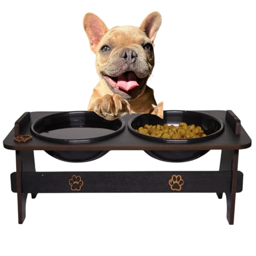 Comedouro Elevado Duplo Cachorro Grande Pet MDF Cães e Gatos