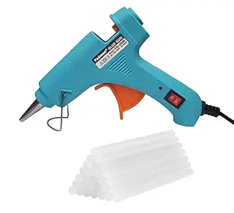 Fadman Electric 20W Turquoise Mini Hot Melt Glue Gun With 28 Pcs Hot Melt Glue Stick Standard Temperature Corded Glue Gun (7 mm)