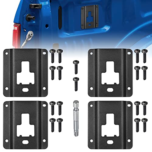 Speedwow Truck Bed Cargo Binding Bracket Plate Compatible With Ford F150 F250 F350 Super Duty 2015-2023 Replacement Fl3Z-9928408-Ab Bed Load Hook Reinforcement Plate Fitting (4 Pack) #TOP13