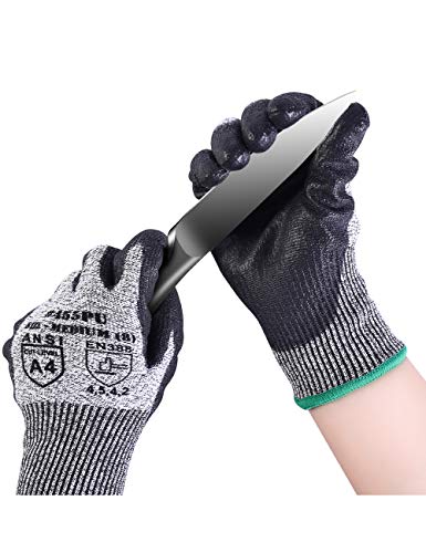 Donfri Guantes resistentes a los cortes Guantes de trabajo de clase 5 Guantes de jardín Guantes de talla resistentes a las puñaladas (2, XL) Cover