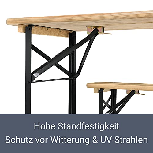 Bierzeltgarnitur Juskys Bichl 3-teilig klappbar 170x46x77 cm