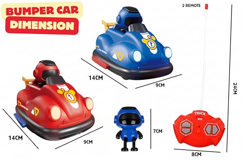 Image of Remote Control Bumper Car Toy for Kids | Multiplayer Racing Cars Set with Light & 360Rotation | 2 RC Ejecting Bumper Cars Set of 2 Players Interactive Toys for Boys & Girls