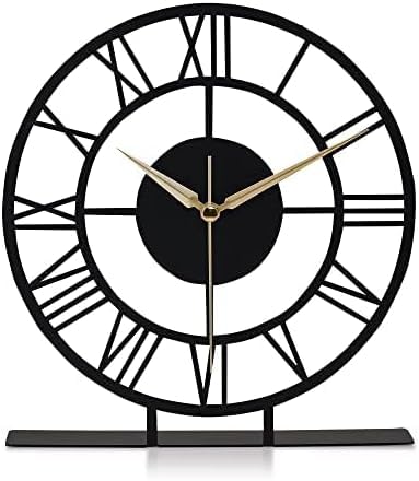 Image of Stylish Metal Analog Wall Clock for Living Room, Bedroom, Office, Kitchen, Home and Hall | Antique Fancy Big Size Modern Wall Watch for Home Decor (Black, 5cm)