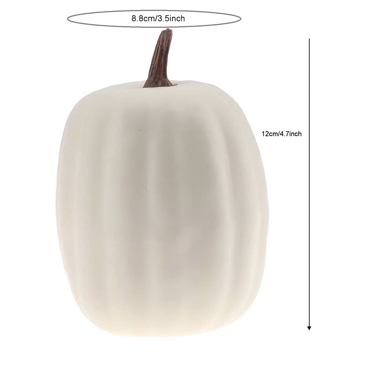 Woration High-Grade Fake Pumpkins Sets Artificial Milk White Pumpkin Decoration for Fall Harvest Halloween Thanksgiving Party Decorating - 6 pcs