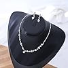 Tatibana Crystal Wedding Jewelry Set, Silver Necklace Earrings Bracelet Crystal Bridal Wedding Jewelry Sets for Brides Bridesmaid Prom Costume Accessories #2