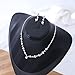 Tatibana Crystal Wedding Jewelry Set, Silver Necklace Earrings Bracelet Crystal Bridal Wedding Jewelry Sets for Brides Bridesmaid Prom Costume Accessories
