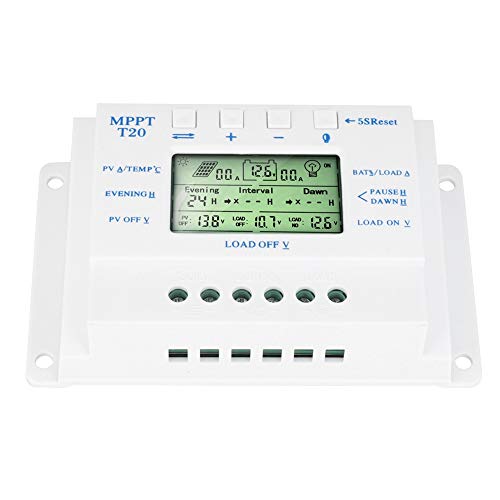 Controlador de carga solar, modo PWM de proteção segura Poderoso monitor LCD de economia de energia