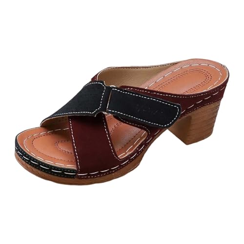 Chaussons ete femme a talon compense et bout ouvert pour maison et exterieur