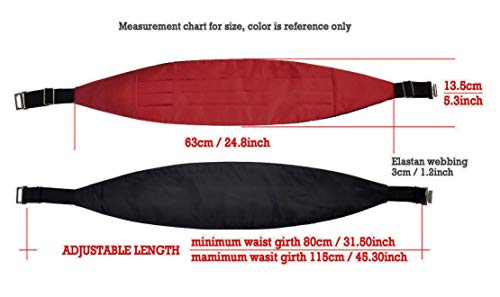 Tuxedos Girdle Cummerbund Bow Tie Pocket Square Handkerchief Set Salutto Formal Solid Color Winered #TOP1