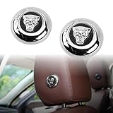 AULPEE 2pcs Car Front Seat Switch-Adjusting Button Cover Decal Trim Decorative Frame Interior Modification Ccompatible with XF XE XJ E-PACE F-PACE Asseccories (Black Chrome)