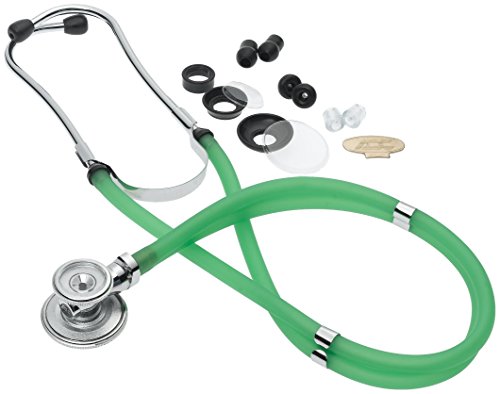 ADC Adscope 641 Sprague Stethoscope with 5 Interchangeable Chestpiece Options, 30 inch Length, Frosted Kiwi