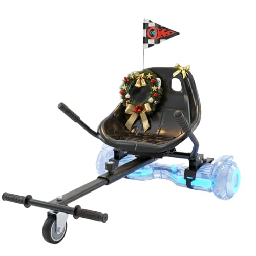 Image of Awwscooter K1 Go-Kart Seat Attachment for Self-Balancing Scooters, Adjustable Frame Fits 6.5 inch /8 inch /10 inch Boards, Easy Install, Kids & Family Fun (Scooter Not Included)-Classic Black