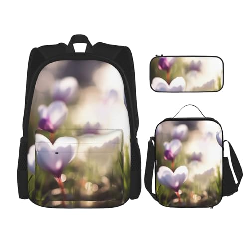 Sac à dos décontracté avec boîte à déjeuner et trousse OUSIKA noir