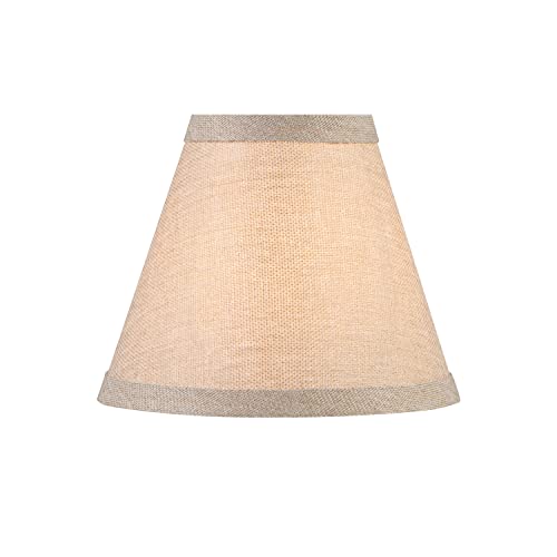 Image of Aspen Creative 51010-2, Empire Clip-On Chandelier Lamp Shade, Khaki, 3 inch Top X 6 inch Bottom X 5 inch Slant Height, Set of 2