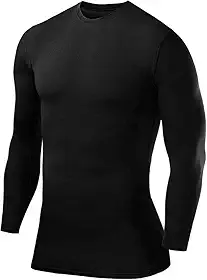 Blusa Térmica Masculina Segunda Pele Inverno Flanelada com Forro de Lã | Manga Longa Elástica e Respirável - Roupa de Frio Preta para Esporte e Dia a Dia