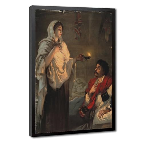 Toile Florence Nightingale pour mur vide décoration cadre 30,5x45,7 cm soignante